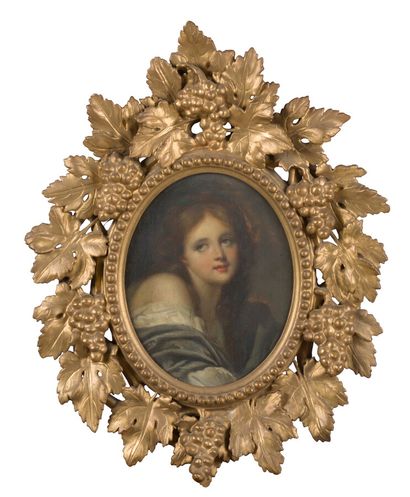 null School XIXth century

"Portrait of a young girl

Oil on cardboard

Total dimension...