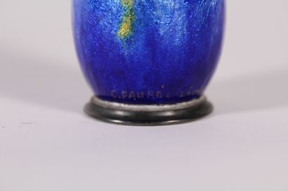 null ART ENAMELS Camille FAURÉ in Limoges

Miniature shell vase circled with brass...