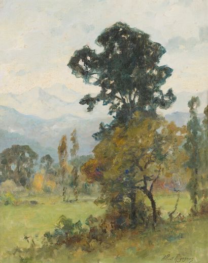 null 
Albert REGAGNON (1874-1961)




"Landscape in Ariège".




Oil on panel signed...