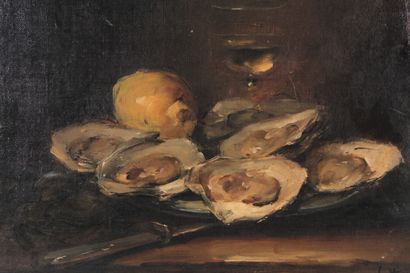 null 
École XIXème 




"Nature morte aux huîtres" 




Huile sur toile signée en...