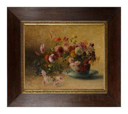 null M. DEVIN-PINGARD (Late 19th century)

"Floral composition". 

Oil on canvas...