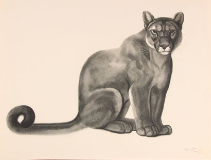 null After Georges Lucien GUYOT (1885-1973)

"Felines"

Three lithographs in black...