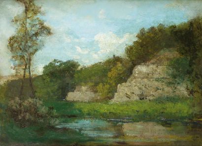 null Louis-Augustin AUGUIN (1824-1903)

"Banks of the river in Charente".

Oil on...