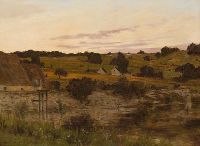 null Albert GOSSELIN (1862-1931/40) 

"The hamlet".

Oil on canvas, signed lower...