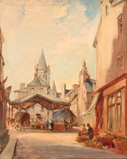 null L. BOULANGER

"Scène de marché"

Huile sur panneau signée en bas à gauche

Au...