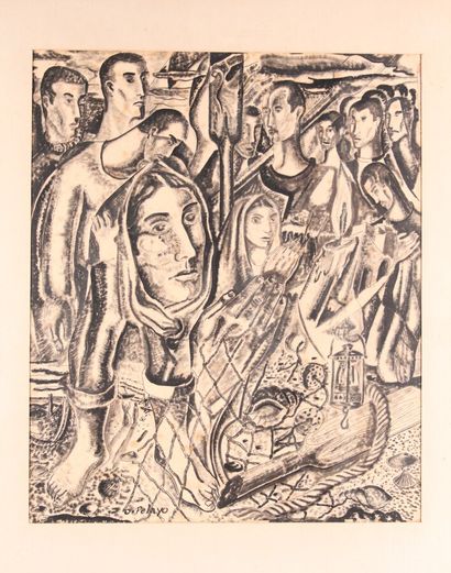 null Orlando PELAYO

"Spanish fishermen".

Ink 

39 x 32,5 cm

(Some fading)