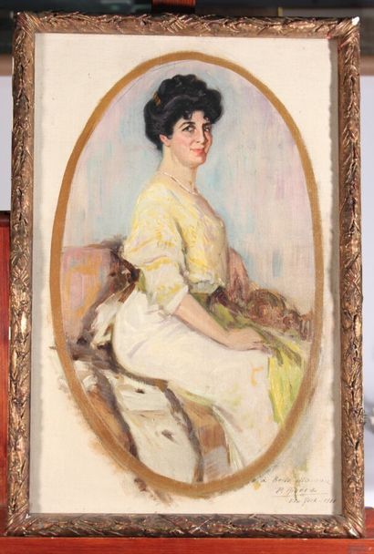 null School beginning of XIXth century

"Portrait of a Lady

Oil on canvas signed...