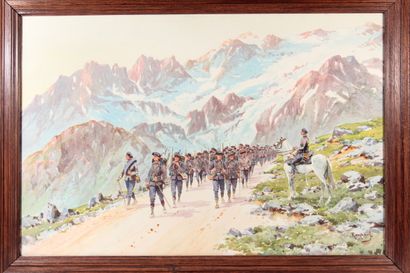 null Louis RAMBAUD (XIXème - XXème siècle)

"Chasseurs alpins, Route du Lautaret,...