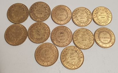null 12 monnaies or 20 Francs - Napoléon III (1859, 1860, 1875)

Poids : 77,28 g