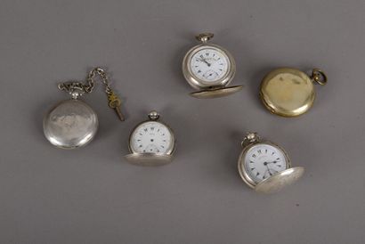 null Five silver pocket watches 800 thousandths soaps for the Turkish market: the...