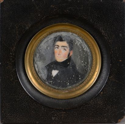 null Two miniatures on ivory "Portraits of men of the 19th century". Restorations...