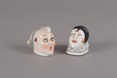 null Two meters of polychrome porcelain dressmaker's ribbons in the shape of a head:...