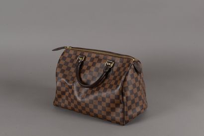 null Louis Vuitton, speedy 30 bag in ebony checkerboard canvas, zipper, padlock....