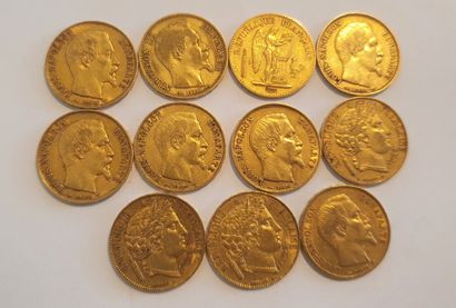 null 11 monnaies or 20 Francs - Napoléon III (1849, 1850, 1851, 1852, 1853)

Poids...