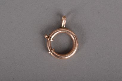 null Large spring clasp in pink gold 585 thousandths, 19th century 3 g.