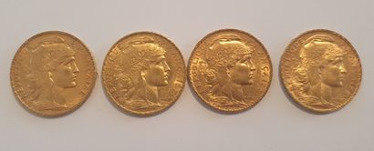 null 4 gold coins 20 Francs - with the Rooster (1901, 1907, 1908, 1909)

weight :...