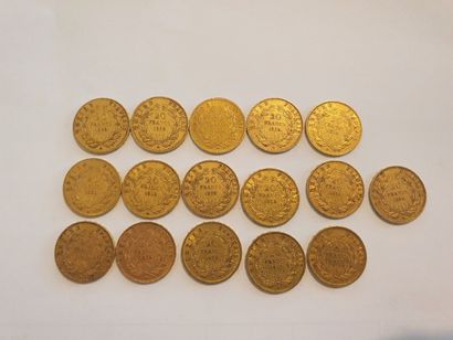 null 16 monnaies or 20 Francs - Napoléon III (1856, 1857, 1858)

Poids : 102,12g