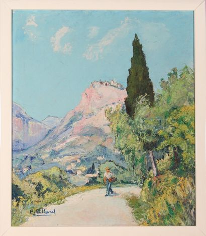 null Pierre BILLARD (1900-1971)

"Gourdon vu de la route de Grasse"

Huile sur panneau,...
