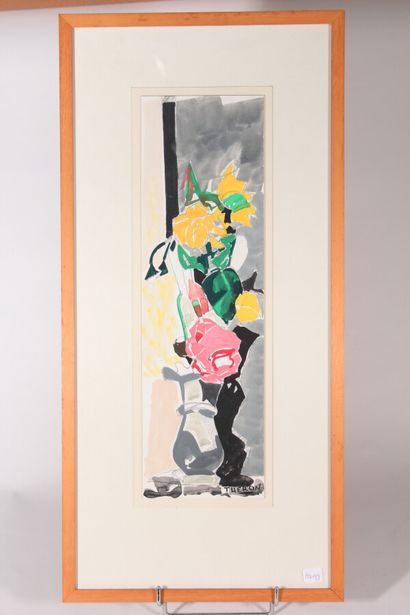 null Pierre THERON (1918-2000)

"Bouquet"

Fusain et gouache signé en bas à droite

45,5...