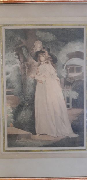 null Deux aquatintes XIXème en pendant

"Jeune femme au chapeau"

28 x 18 cm

Encadrées...