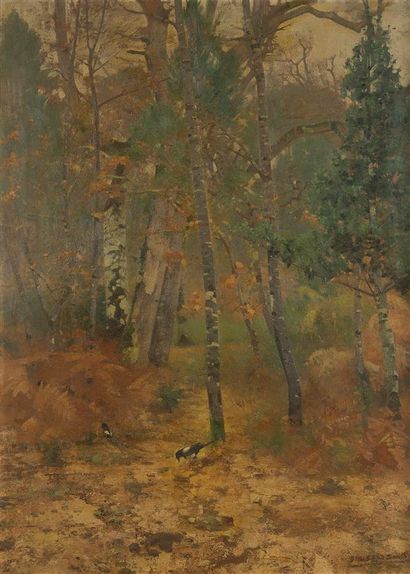 null Alfred SMITH (1854-1937)

"Temps gris; sous-bois"

Huile sur toile, signée en...