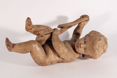null Sujet en plâtre patiné

"Amour au ruban"

XIXème siècle

L.: 44 cm

(Accidents...