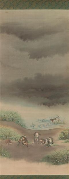 null Peinture en rouleau à l'encre et couleurs sur soie

Japon, début du XXème siècle

A...