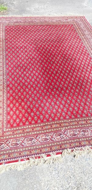 null Grand tapis en laine à motifs de fleurs sur fond rouge

Iran, XXème siècle

238...