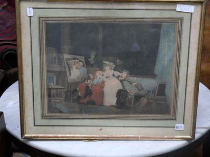 null Gravure couleurs début XIXème siècle

"Dans l'atelier du peintre"

28 x 37 cm

Encadrée...