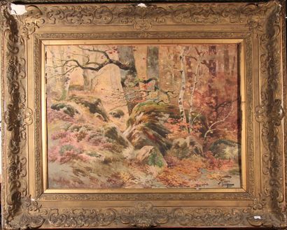 null Hippolyte Jean Adam GIDE (1852-1921)

"Forêt de Fontainebleau en automne"

Aquarelle...