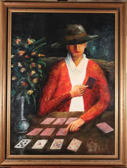 null Jacques MAITAIRIE (XXème siècle) 

« La partie de cartes »

Huile sur toile signée...