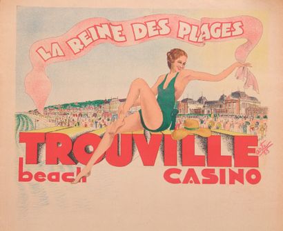 null Affichette lithographiée couleurs

"Trouville, la reine des plages"

Illustration...