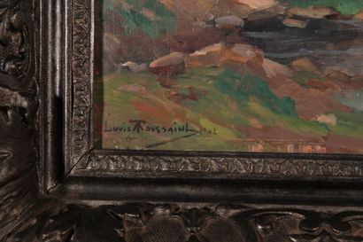 null Louis Anatole TOUSSAINT (1856-1919)

"Paysage"

Huile sur panneau signée en...
