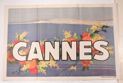 null Affiche lithographiée couleurs

"Cannes"

Illustration par SEM

Draeger, imprimeur

80...