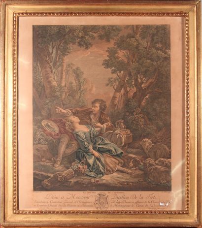 null D'après François BOUCHER (1703-1770)

"Le goûter de l'automne"

Gravure couleurs

XVIIIème...