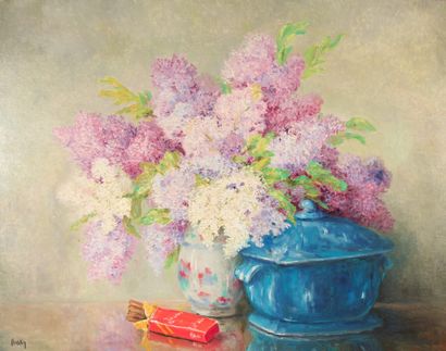 null Marie-Madeleine de RASKY (1897-1982)

"Lilas dans un vase chinois avec une soupière...