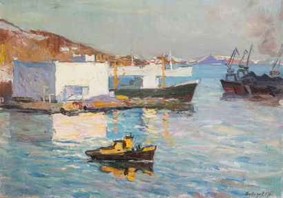 null Vitalii DAVIDOV (1923-2007), Moscou

« Le vieux port »

Huile sur toile signée...