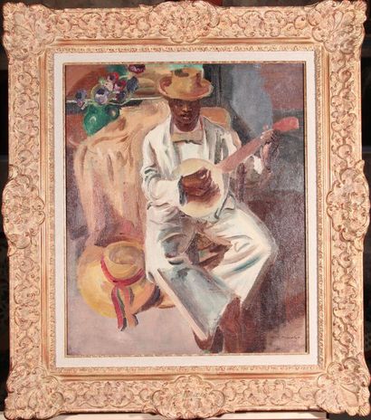 null MAURICE-GEORGES PONCELET (1897-1978)

Le joueur de Banjo

Huile sur toile signée...