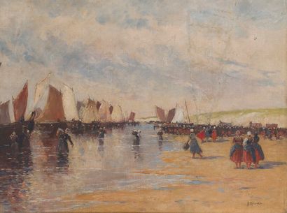 null HENRI PIERRE PAILLARD (1844-1912) 

Retour de pêche en Bretagne

Huile sur toile...