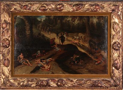 null ÉCOLE FLAMANDE DU XVIIème, ENTOURAGE DE SEBASTIEN VRANCX (1571-1647)

Scène...