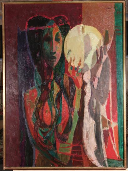 null JEAN AUJAME (1905-1965)

Femme à la lampe, 1960

Huile sur toile, signée et...