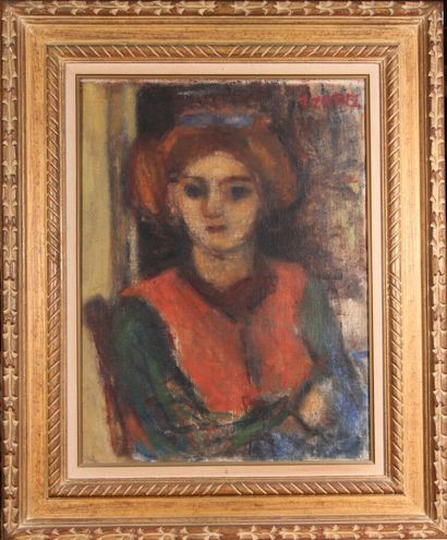 null BELA CZOBEL (1883-1976)

Portrait de jeune femme

Huile sur toile signée en...