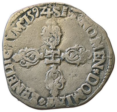 null HENRI IV. 

Demi Franc 1er type. 

1592 K. Bordeaux. 6,78grs. Sb.4744.TB/TB...