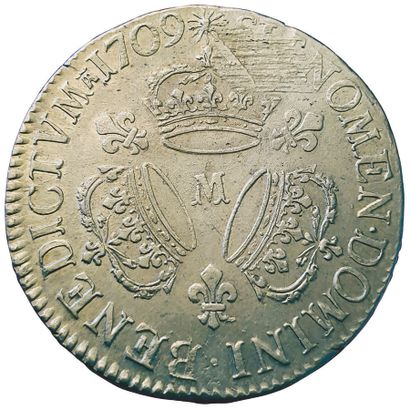 null LOUIS XIV. 

Ecu aux trois couronnes. 1709 M. Toulouse.30,49grs. Gad.229 ( R...