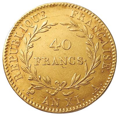 null CONSULAT.

40 Francs Year 12 A. Paris. Gad.1080. qSUP