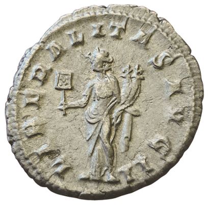 null GORDIEN III. 

Antoninien. Rome. 

R/ LIBERALITAS AVG II. La Libéralité debout,...