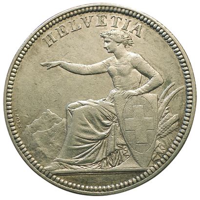 null SUISSE.

5 Francs 1873 B.

Berne.

24,9grs. Km.11.

30500 ex.

Très rare.

...