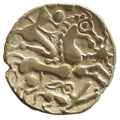 null AULERQUES EBUROVICES.

2nd-1st century B.C.

Hemistatera with wolf, tattooed...