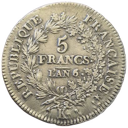 null DIRECTOIRE.

5 Francs Union et Force. An 5/4 K. Bordeaux. 

24,81grs. Gad.563....
