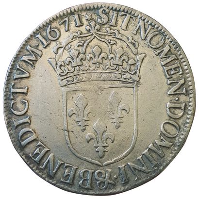 null LOUIS XIV. 

Ecu au buste juvénile. 1671 &. Aix. 27,12grs. 

Gad.205 (R3). 17478...